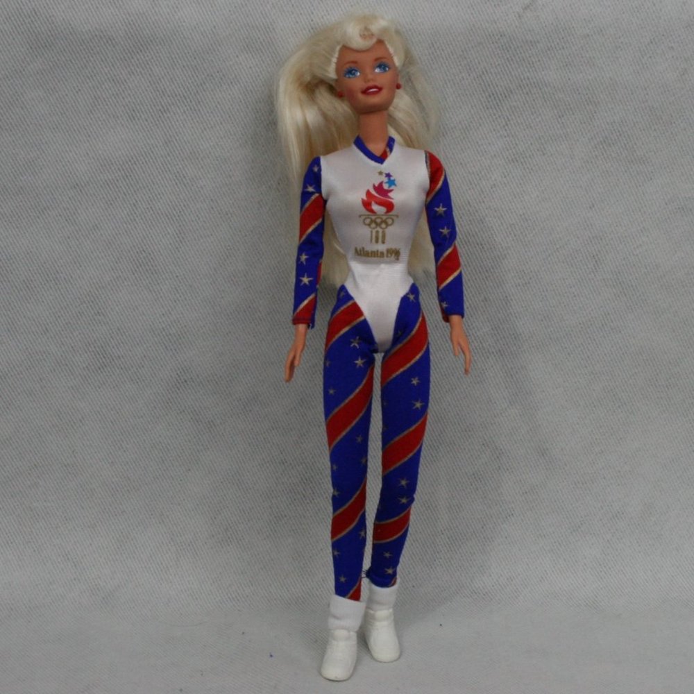 Lot Of 2 Vintage 1990's Mattel BARBIE Dolls Dressed Atlanta Olympics EUC